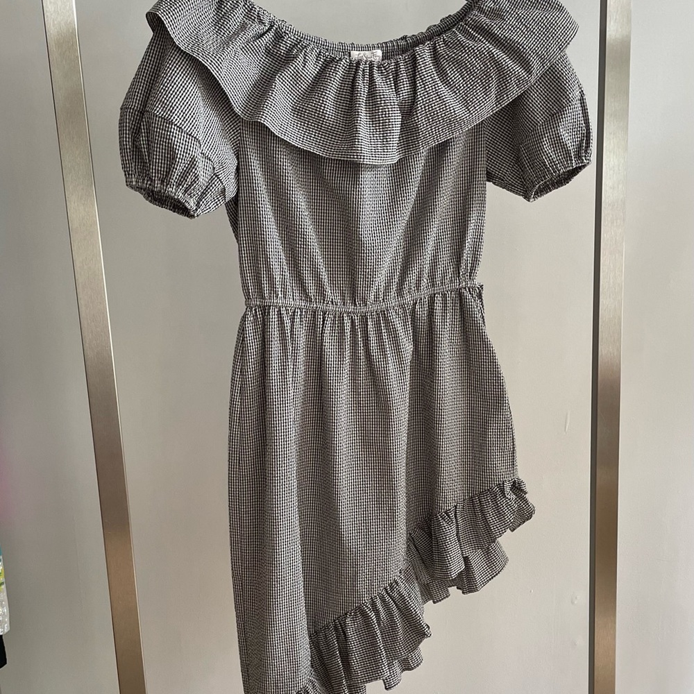 Love Shack Fancy Gingham Ruffle Puff Sleeve Dress